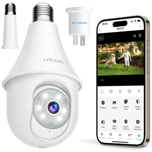 Litokam S1 Outdoor Light Bulb Camera(Wired)